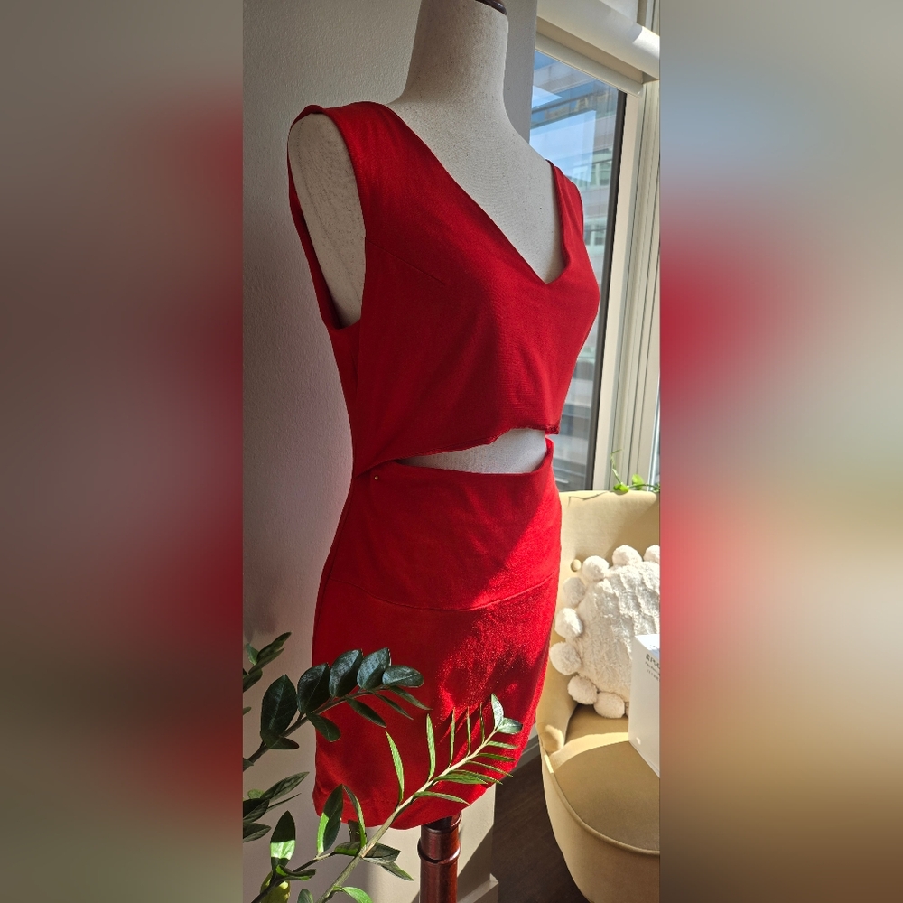 French Connection Red Cut-Out Dress - Bold & Chic - Picture 4 of 5